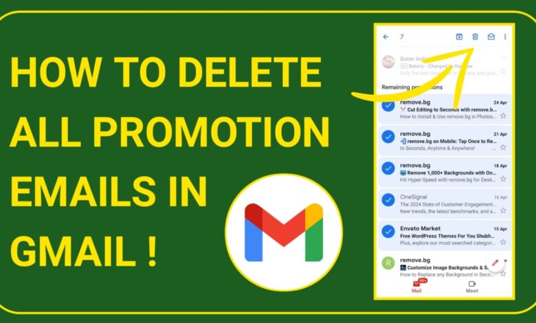How to delete all promotion emails in gmail