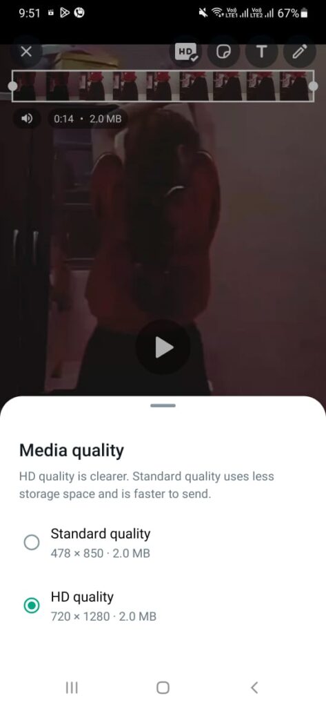 How to upload HD video in WhatsApp status 
