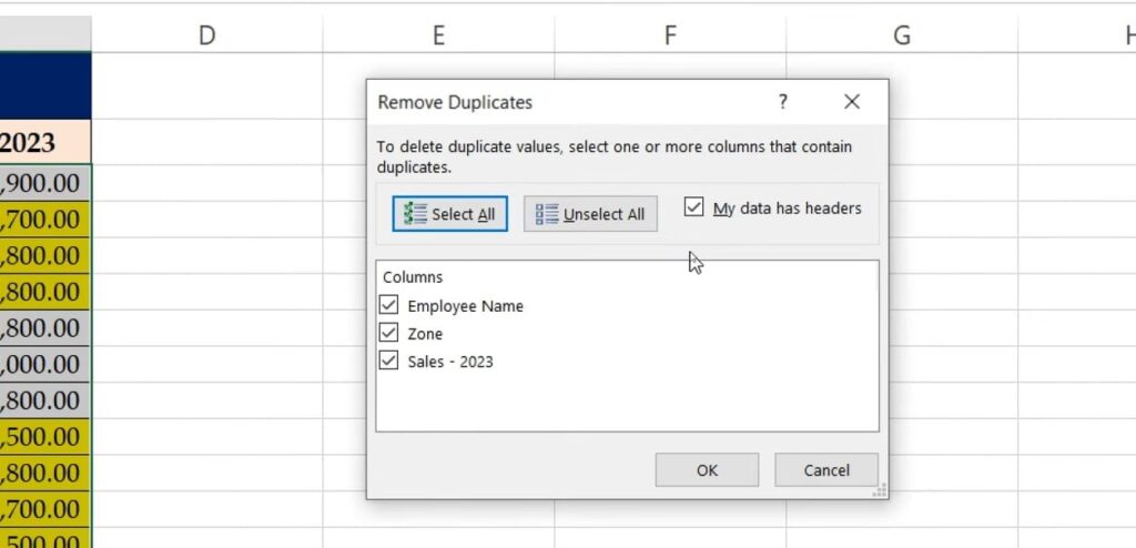 How to remove duplicates in excel
